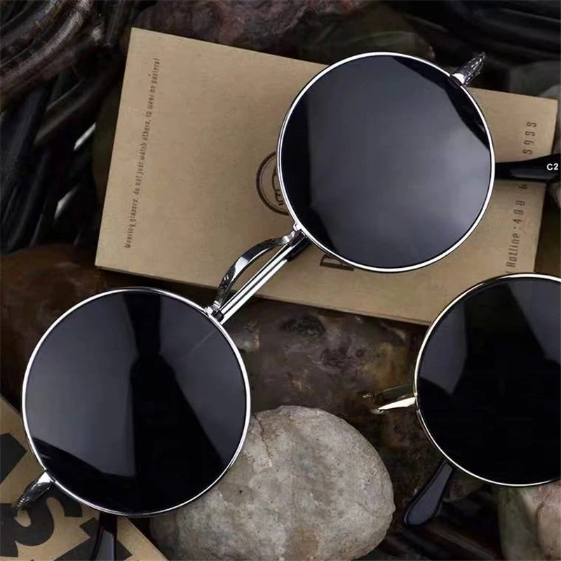 Retro Vintage Sunglasses For Men Women Popular Fishing Leisure Round Metal Sun Glasses Good Quality Fashion Sunglasses UV400