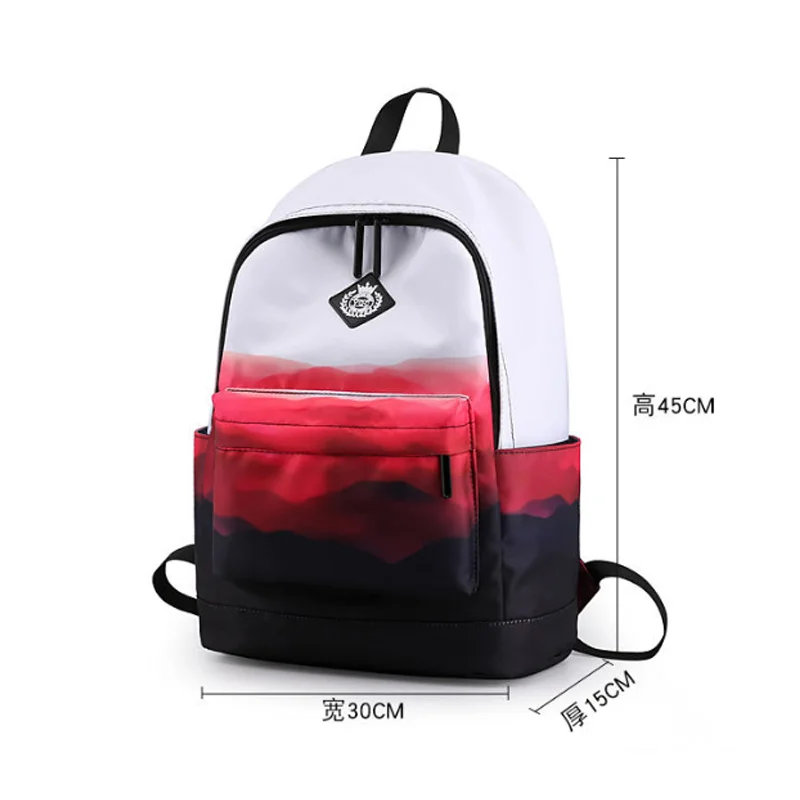 Mochila escolar leve unissex para meninas e meninos adolescentes, mochila casual feminina, bolsa de grife preta e branca