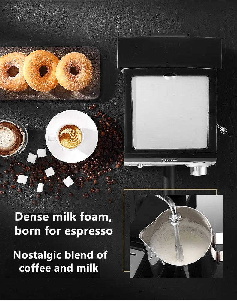 ماكينة القهوة الكهربائية 220 فولت 20Bar شبه التلقائي البخار الحليب آلة مزبد ماكينة صنع قهوة اسبريسو مع 1.5L خزان المياه