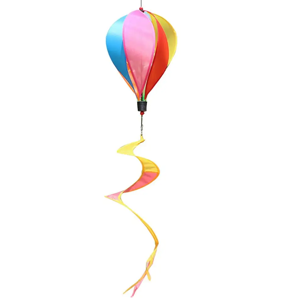 

Hot Air Balloon Outdoor Rainbow Wind Rotation Windmill Wind Strip Windmill Park Attractions Decoration Pinwheel For Garden