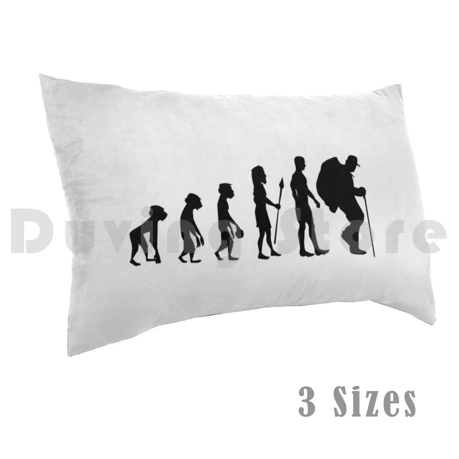 Hiking Shirt Funny Retro Evolution Of Humans Novelty Graphic Outdoor Hobby Gifts For Him Pillow Case DIY 50*70