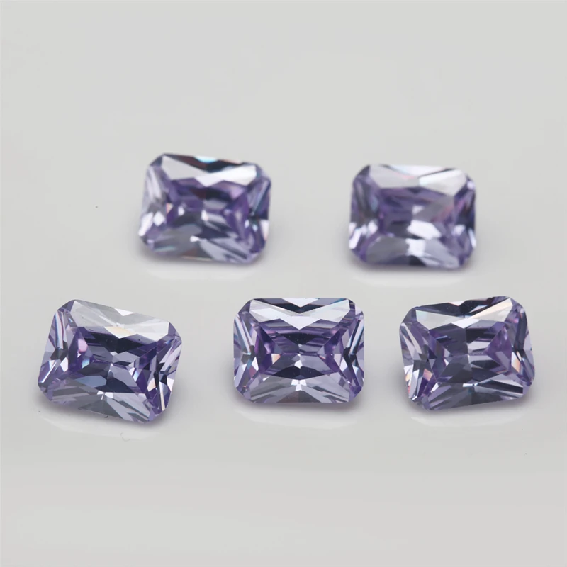 Size 4x6~13x18mm Octangle Shape 5A Lavender Pink Red Color CZ Zircon Stone Synthetic Gems Cubic Zirconia For Jewelry