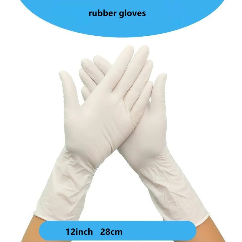 10pairs/pack Long Sleeve Blue Disposable Rubber Gloves Cleaning Catering Food 12inch Nitrile Gloves Thick Durable Gloves 12inch