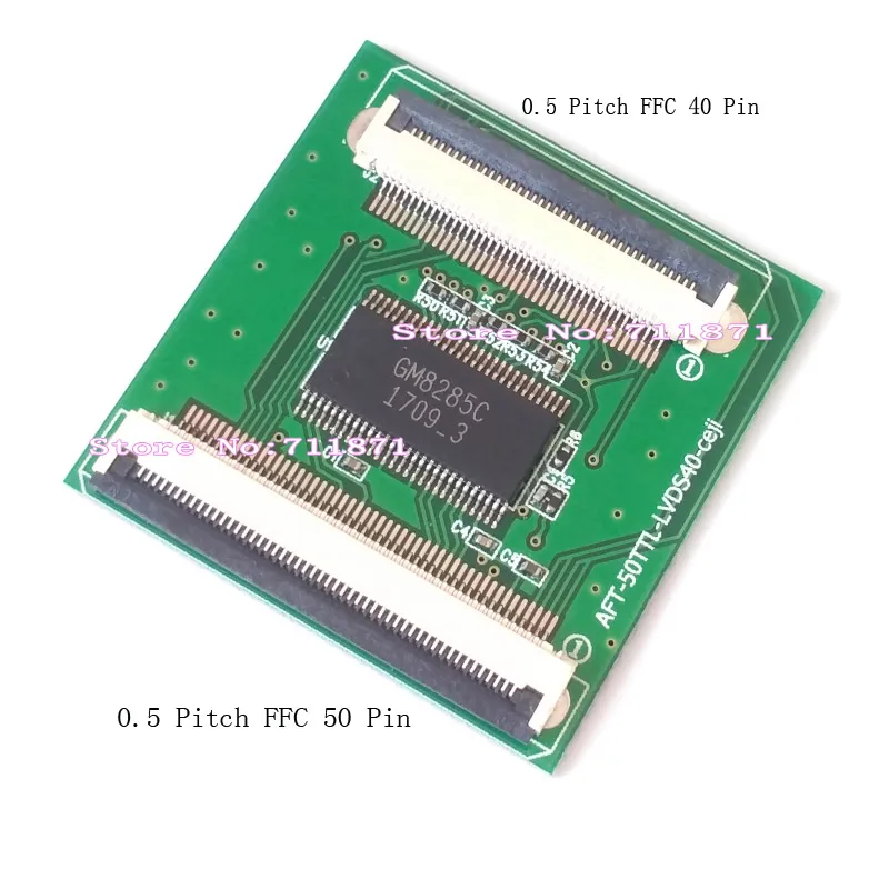 GM8285C AFT TTL 50Pin LVDS 40Pin FFC FPC Adapter 0.5 Pitch 50P TTL 40P LVDS Adapter Connector LVDS 40Pin TTL 50Pin Adapter Plate