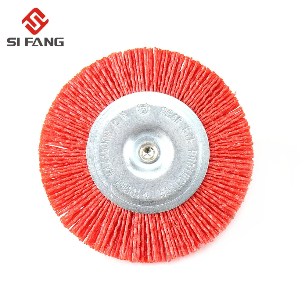 Nylon Cốc Đựng Bàn Chải Mài Mòn Dây Bánh Bàn Chải Cho Máy Khoan Xoay Dụng Cụ Đánh Bóng Gỗ Deburring 6Mm Vít Với 80-240Grit