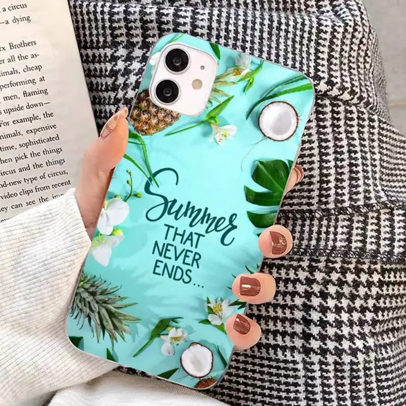 Hello Cool Summer Flowers Beach Sea Phone Case for iphone 13 8 7 6S Plus X 5S SE 2020 XR 11 12 mini pro XS MAX