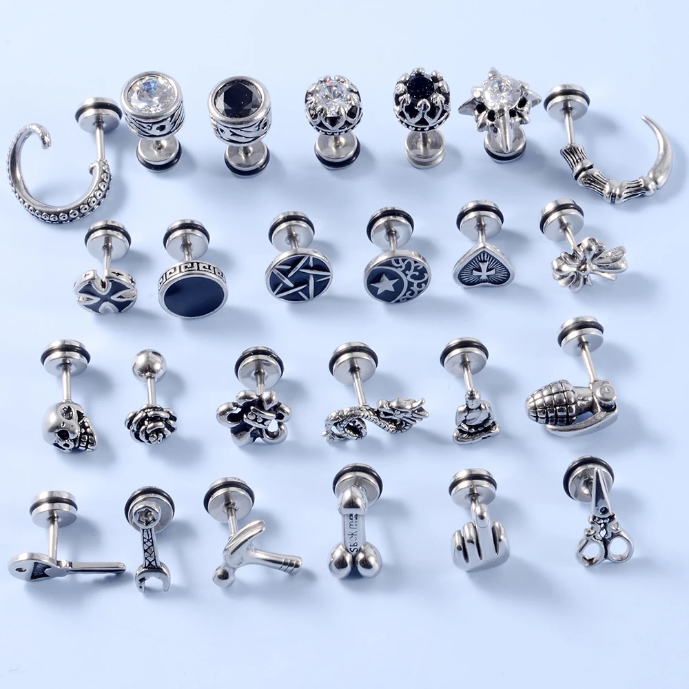 1PC ze stali nierdzewnej ucha Tragus chrząstka Piercing Rose Lobe kwiat kolczyk środkowy palec Stud Helix chrząstka Piercing biżuteria