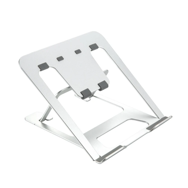 Universal Laptop Height Extender Holder Aluminium Alloy Stand Folding Portable Computer Heat Dissipation Bracket (Silver)