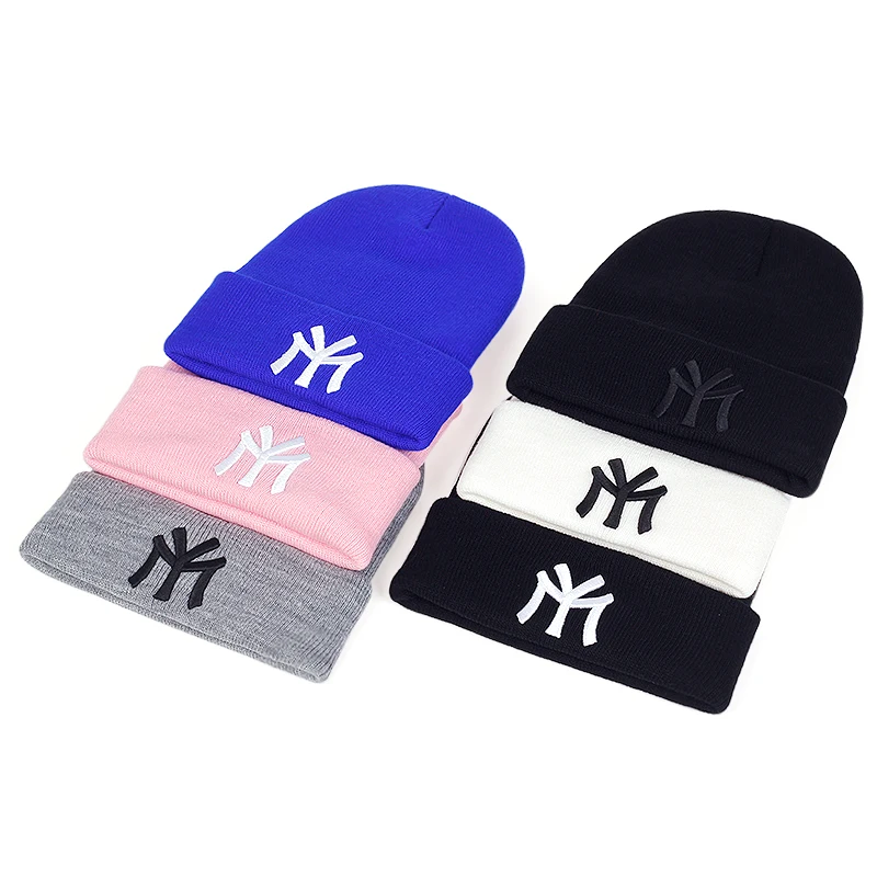 Brand letters Winter Hats for Women Men Beanies Knitted Solid Cool Hat men Autumn Female Beanie Warm Bonnet Casual Cap Wholesale