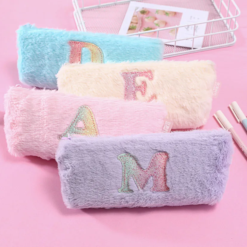 Kawaii Pencil Cases Stationery Pen Case Plush Estuche Escolar Bag Letter Trousse Scolaire Cute School Supplies Pencil Case