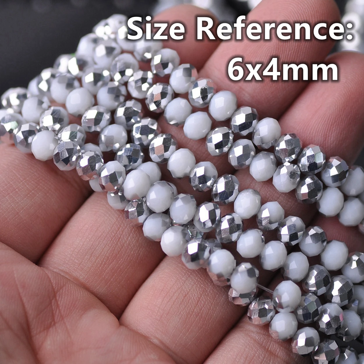 Opaque Half Coated Color 4x3mm 6x4mm 8x6mm Rondelle Faceted Czech Crystal Glass Loose Spacer Beads for Jewelry Making DIY