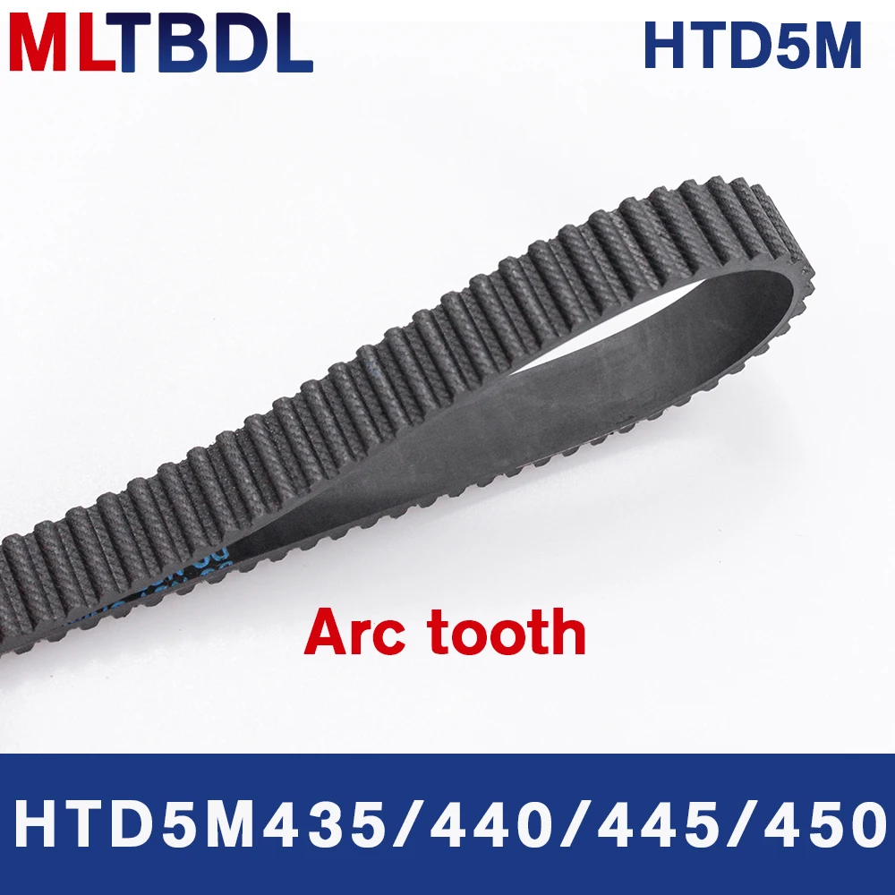 HTD 5M Timing Belt 435/440/445/450mm Length 10/15/20/25mm Width 5mm Pitch Rubber Pulley Belt Teeth 87 88 89 90 synchronous belt