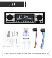 Car Radio 1 DIN Stereo FM Bluetooth-compatible MP3 Audio Player Cellphone Handfree Digital USB/SD With In Dash Aux Input