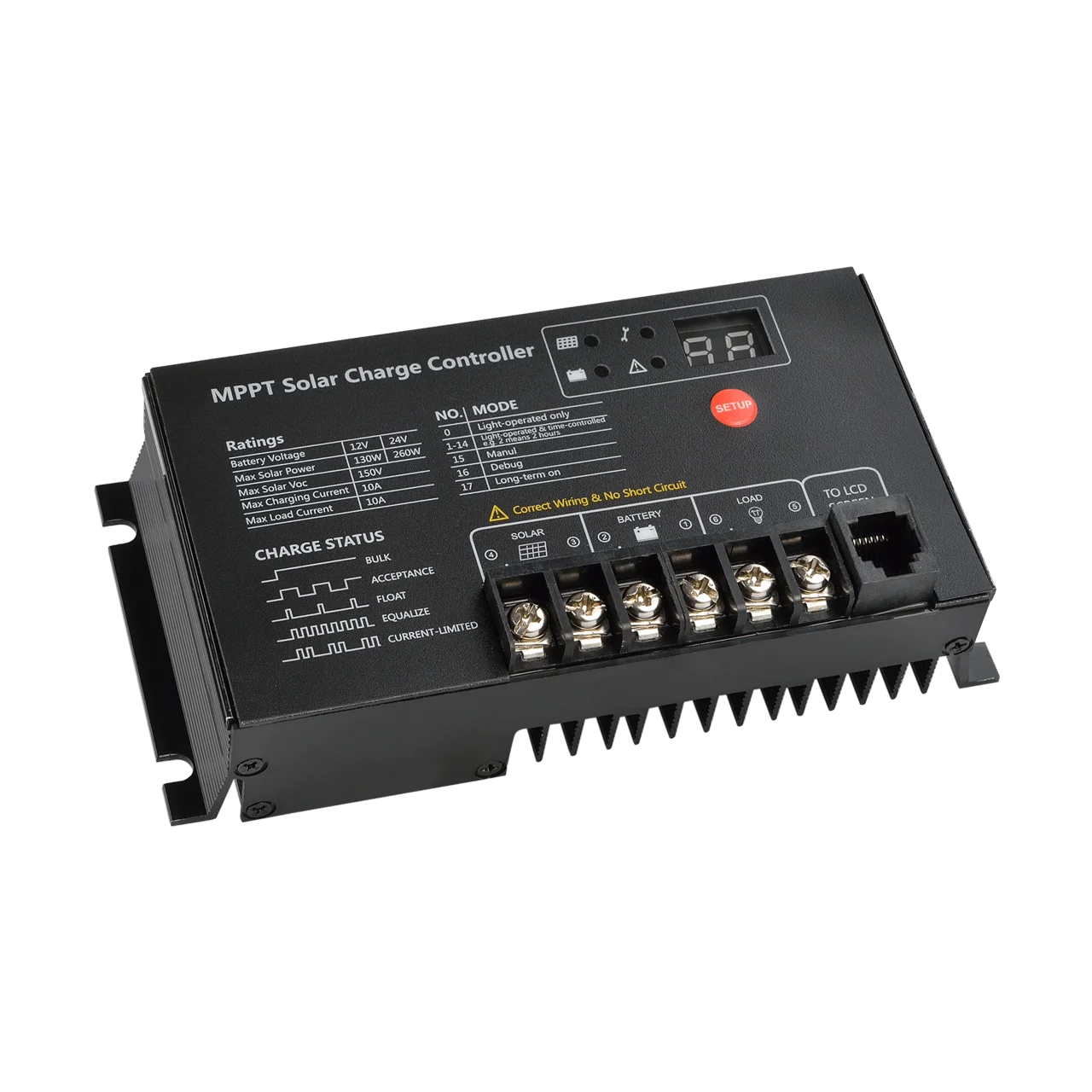 Regulator ładowania słonecznego MPPT 10A 12V/24V Regulator Boost Regulator słoneczny wsparcie bateria litowa telefon Caravan Camping łódź RV