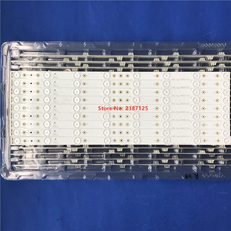 1 conjunto = 9pcs luz de fundo led embutida para tv de 48 polegadas tcl embutida