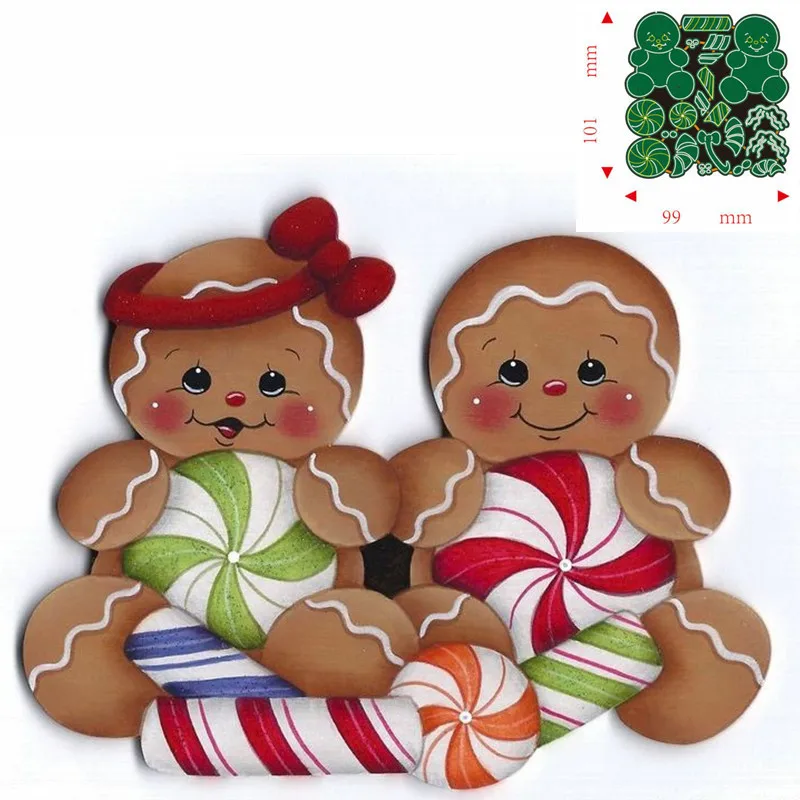 Matryce do cięcia metalu Gingerbread Man papier do scrapbookingu karty dekoracyjne Craft tłoczenie