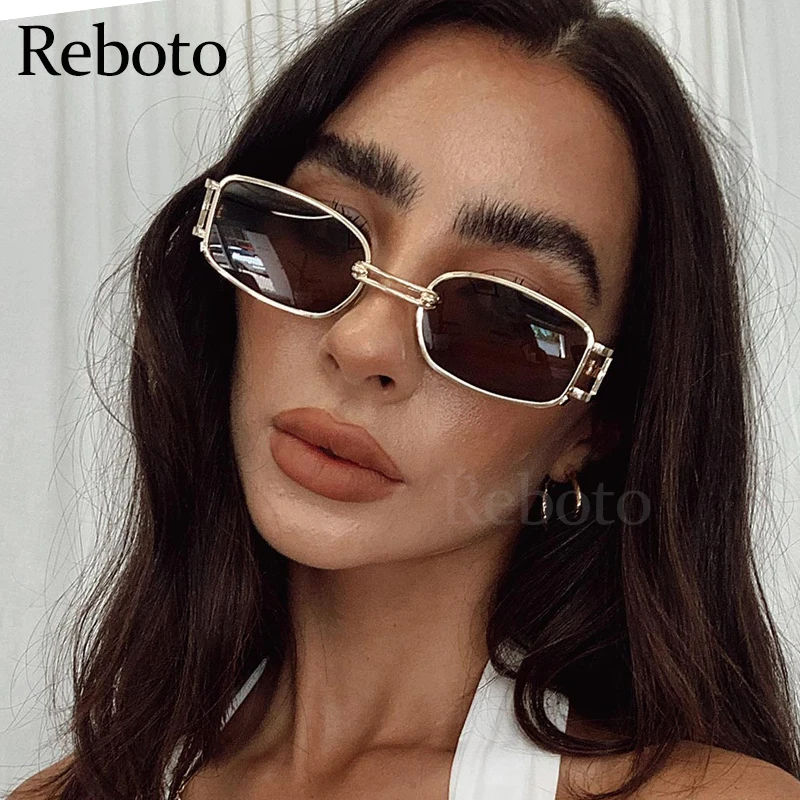 Brand Rectangle Small Women Sunglasses Vintage Square Punk Sun Glasses Men Shades Luxury Trendy Travel Glasses Eyewear Unisex