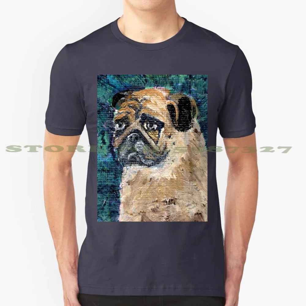 Pug With The Heart Of Gold 100% Cotton T-Shirt Pug Spirit Animal Acrylic Totem Texture Heart Gold Breed Eye Puppy Dog Happy Joy