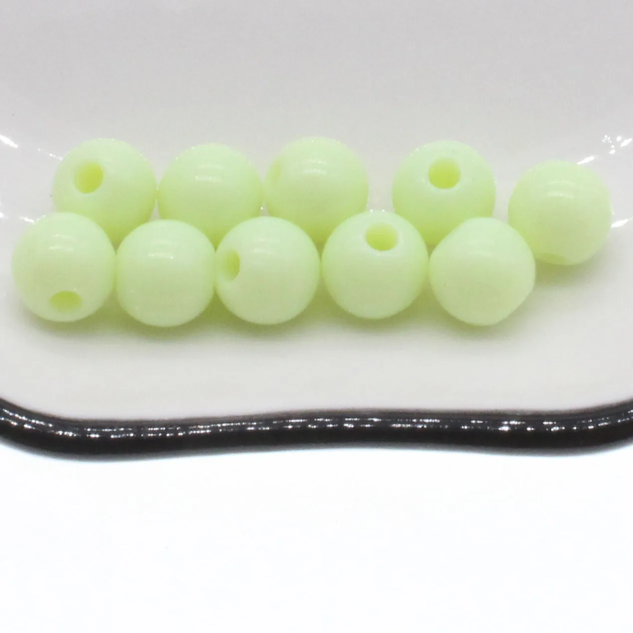 200Pcs 6mm Yellow Acrylic Round Ball Spacer Beads For Jewelry Making DIY Jewelry Accessories