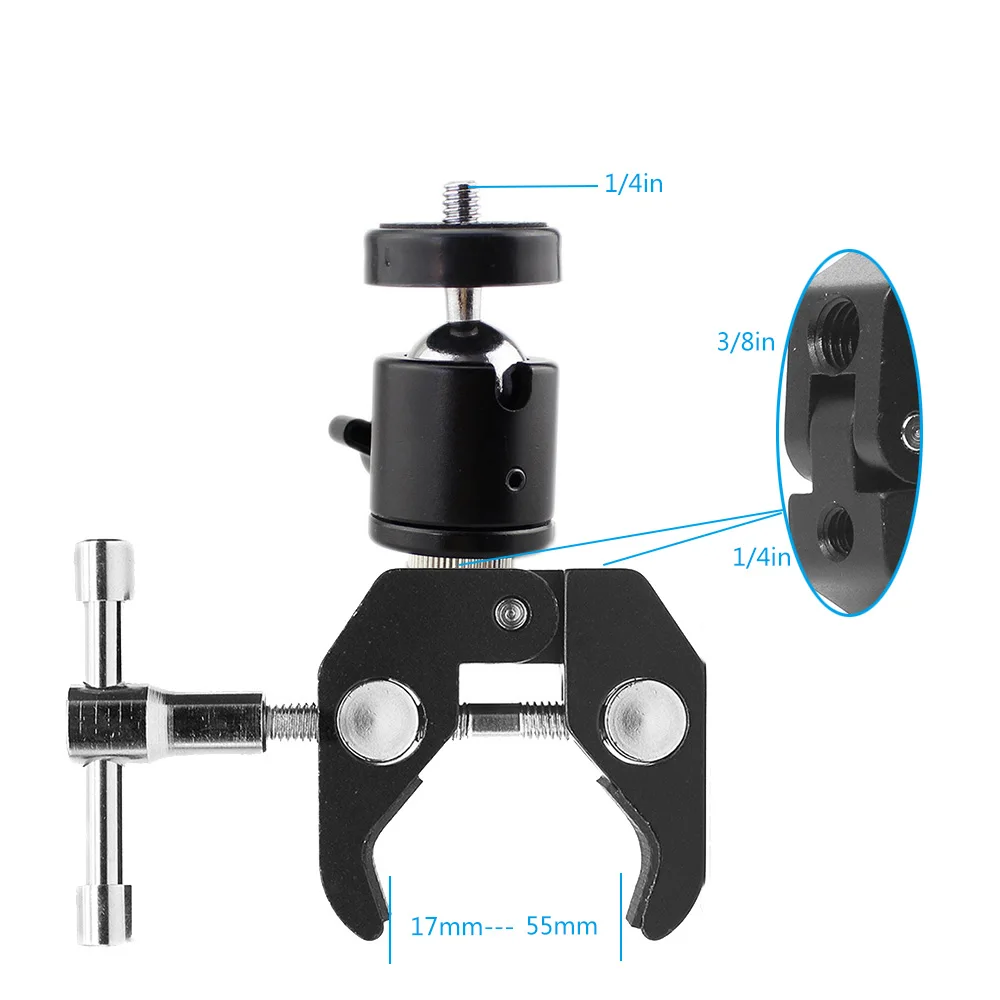Flexível gooseneck monopé com suporte de montagem para gopro hero 5 6 7 8 9 10 sjcam dji osmo câmeras ação selfie vara para telefones