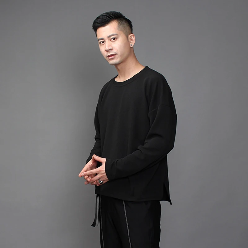 

Fashion Brand dark bat sleeve loose large size long sleeve t-shirt spring 2021 male personality stylist fashion undershirt