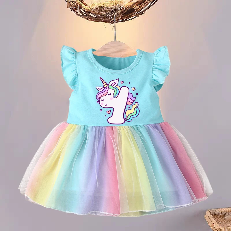 1 2 3 4 Year Birthday Dresses Baby Girl Clothes Toddler Birthday Xmas New Year Outfits Summer Dresses Prom Dress for Girls