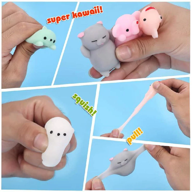 24pcs Squishy Toy Cute Animal Antistress Ball Squeeze Mochi Rising Toy Abreact Soft Sticky Squishi Stress Relief Toys Funny Gift