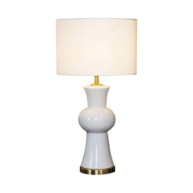 

Modern White Ceramic Table Lamp Bed Room Living Room Entrance Fashion Porcelain Desk Reading Light TD058