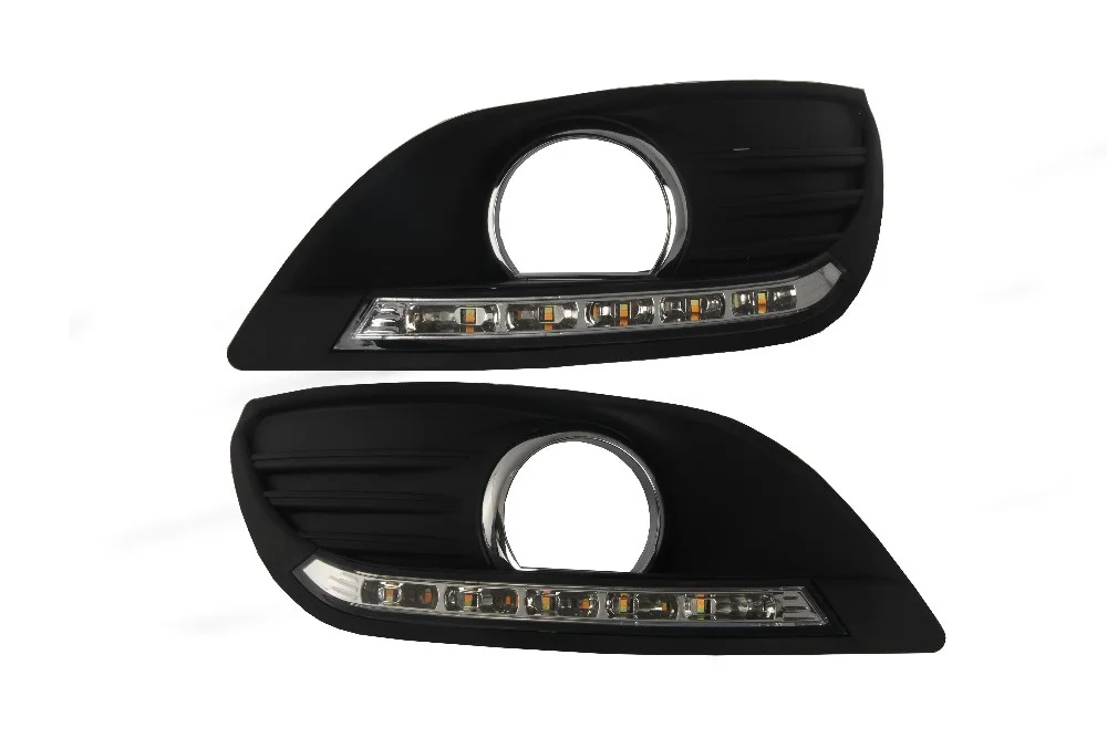 New arrival led drl daytime running light with dimmer function and yellow turn signals for ford focus 2009-12 sedan, 2013