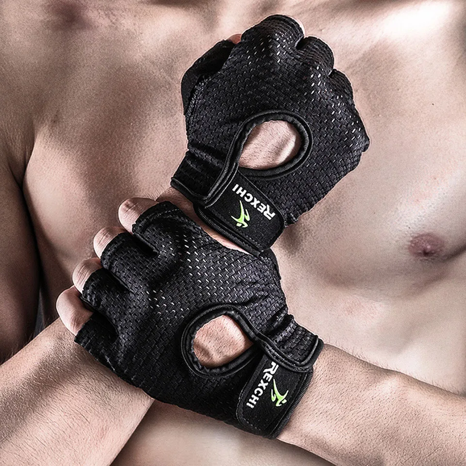 Professional Gym Fitness Gloves Power Weight Lifting Women Men Crossfit Workout Bodybuilding Half Finger Hand Protector