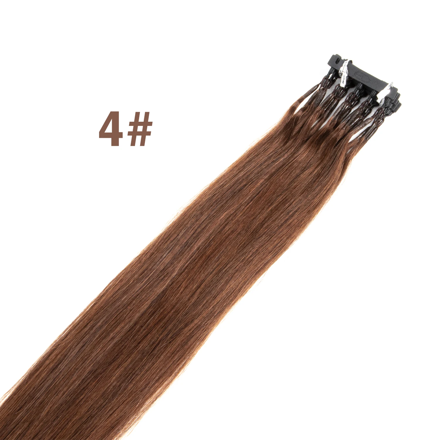 10pcs/lot 40-60cm 100% Human Hair Natural 6D-2 Hair Extension Virgin Hair Second generation hair clolor 4# salon hair extension