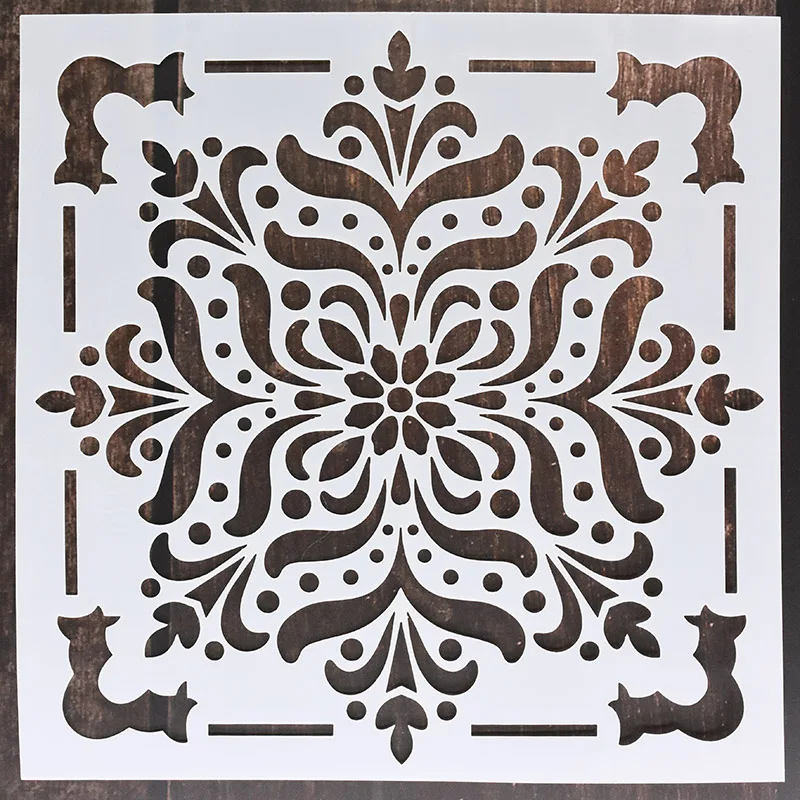 Mandala 1pc 15 * 15cm  mold DIY home decoration drawing template laser cutting wall template painting tile tiles stencil