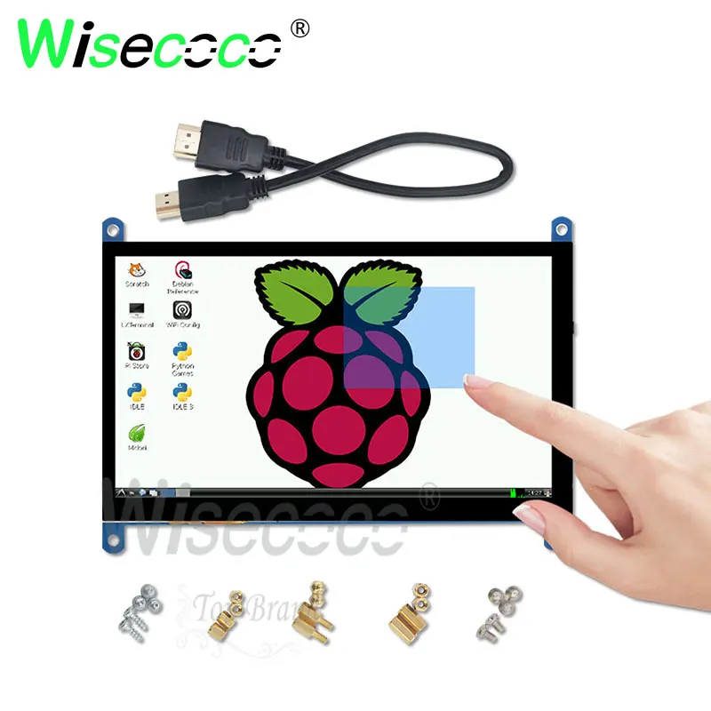 all in one  7 inch touch screen raspberry pi display 1024 x 600 IPS display with multi-touch