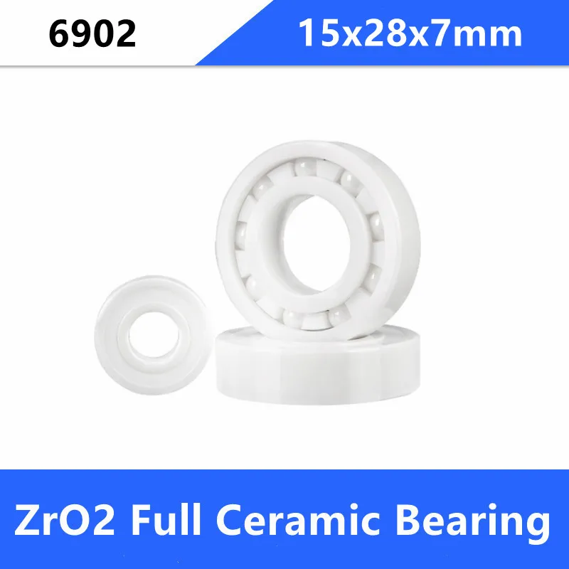 4/10pcs 6902 ZrO2 full Ceramic ball bearing 15x28x7 mm Zirconia ceramic deep groove ball bearings 15*28*7mm