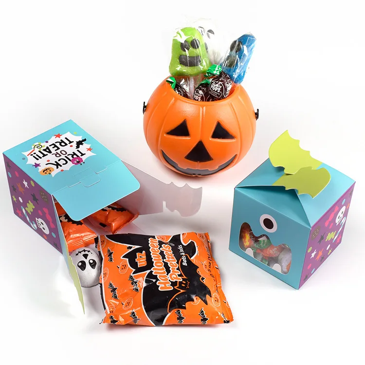 halloween paper box gift kraft goodies for gifts wrapping Monster baby shower party supplies decorations