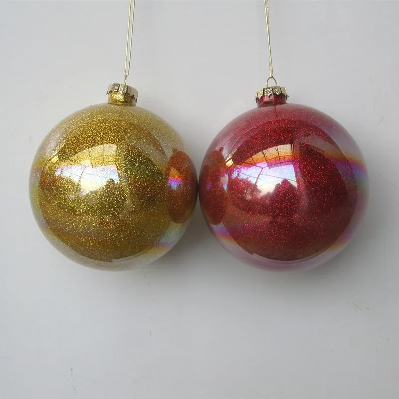 16pcs/pack Diameter=6cm Mini Size Pearl Lustre Inner Color Powder Glass Globe Christmas Tree Hanging Decorative Pendant Gift