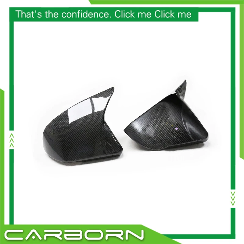 2015-2022 For Ford Mustang European Version OEM/OX Horn Shape Add On/Replacement Carbon Fiber Body Side RearView Mirror Cover
