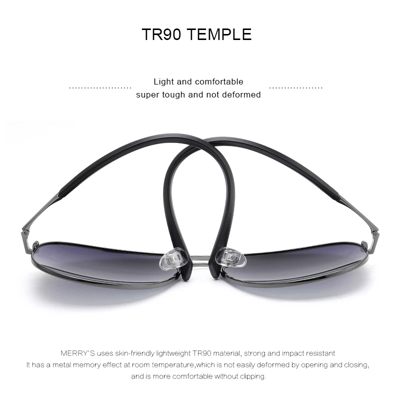 MERRYS DESIGN Men Classic Pilot Sunglasses Aviation Frame HD Polarized Sunglasses For Driving TR90 Legs UV400 Protection S8037