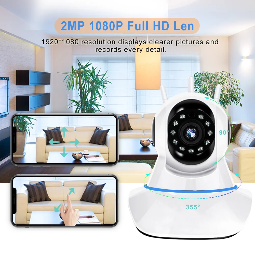 5MP Wifi Camera Wireless ONVIF ICSee IP Camera Indoor Smart Home Two Way Audio Indoor Security IP Camera With RJ45 Port