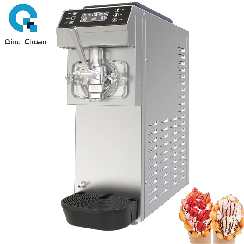 

Commercial Soft Ice Cream Machine Desktop Small Automatic Milk Cone Single Flavors Portable