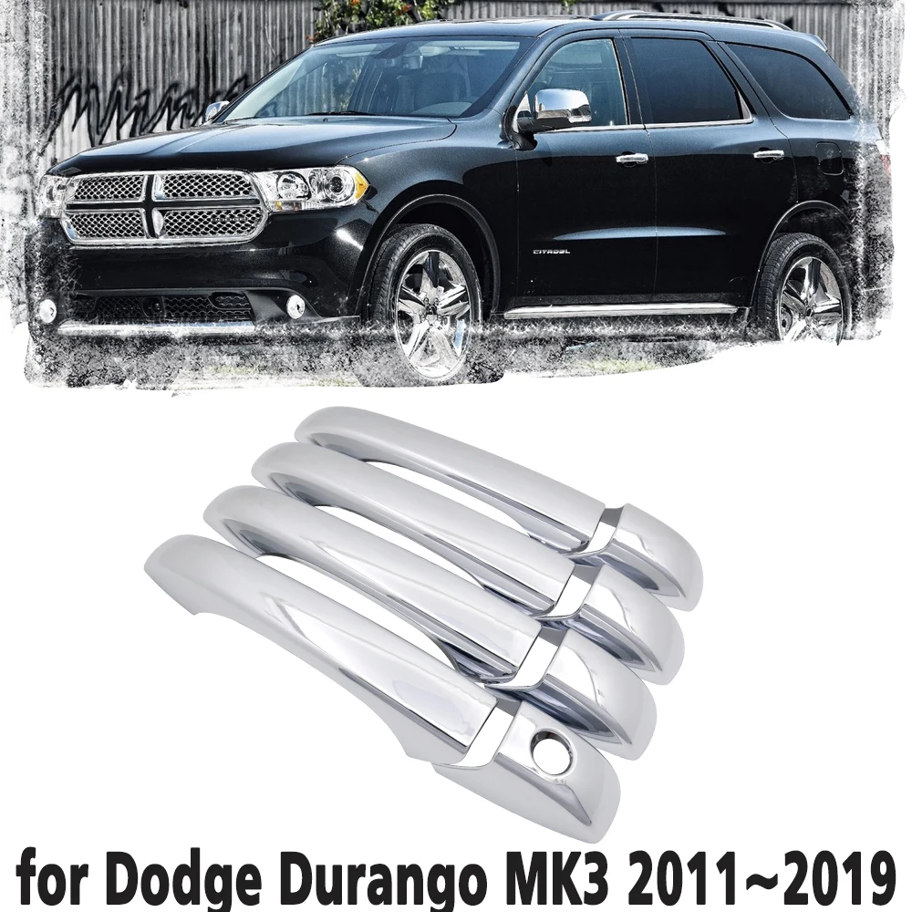 

Luxury chrome door handle cover trim protection cover for Dodge Durango MK3 2011~2019 Car accessory sticker 2012 2013 2014 2015