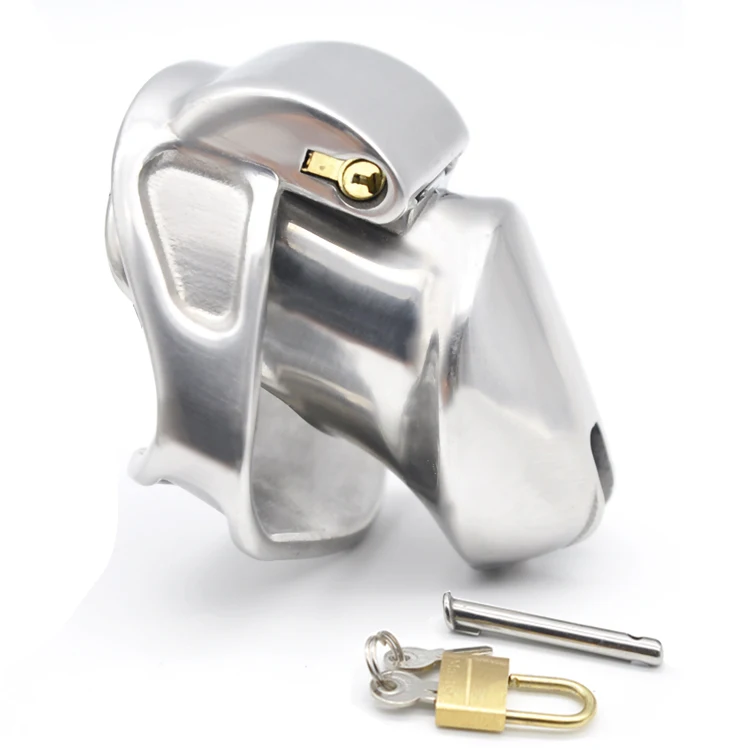 CHASTE BIRD Male 316L Stainless Steel Luxury Small Penis Cage Chastity Device with 2 Magic Locks Sex Toys Cock Ring Adult A337