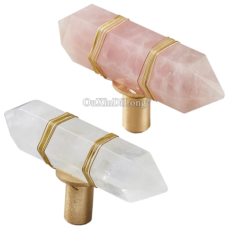 

Luxury European 10PCS Natural Crystal+Brass Furniture Handles Cupboard Wardrobe Drawer Kitchen Wine Cabinet Pulls Handles&Knobs