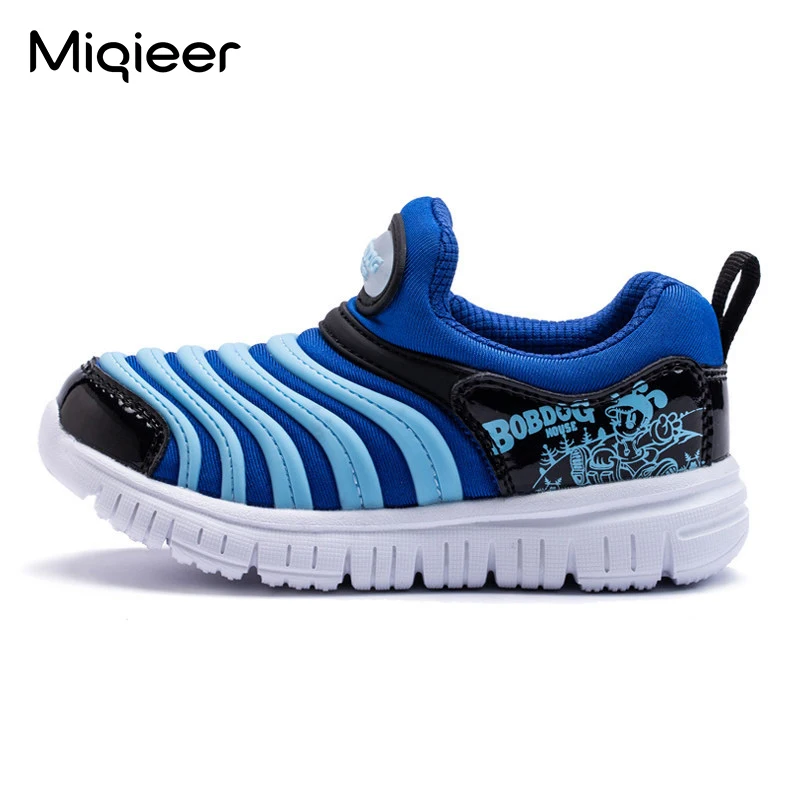 Miqieer Spring Boys Breathable Sports Shoes Winter Children Plush Warm Caterpillar Sneakers Soft Non Slip Kids Running Shoes