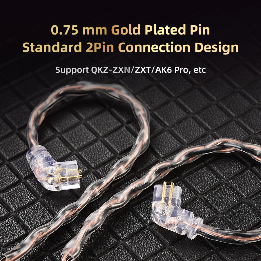 QKZ T1 200 Cores 8 Strand OFC copper silver-plated upgrade cable wire 3.5mm QDC type for KZ ZSN pro x TRN MT1 ZXT