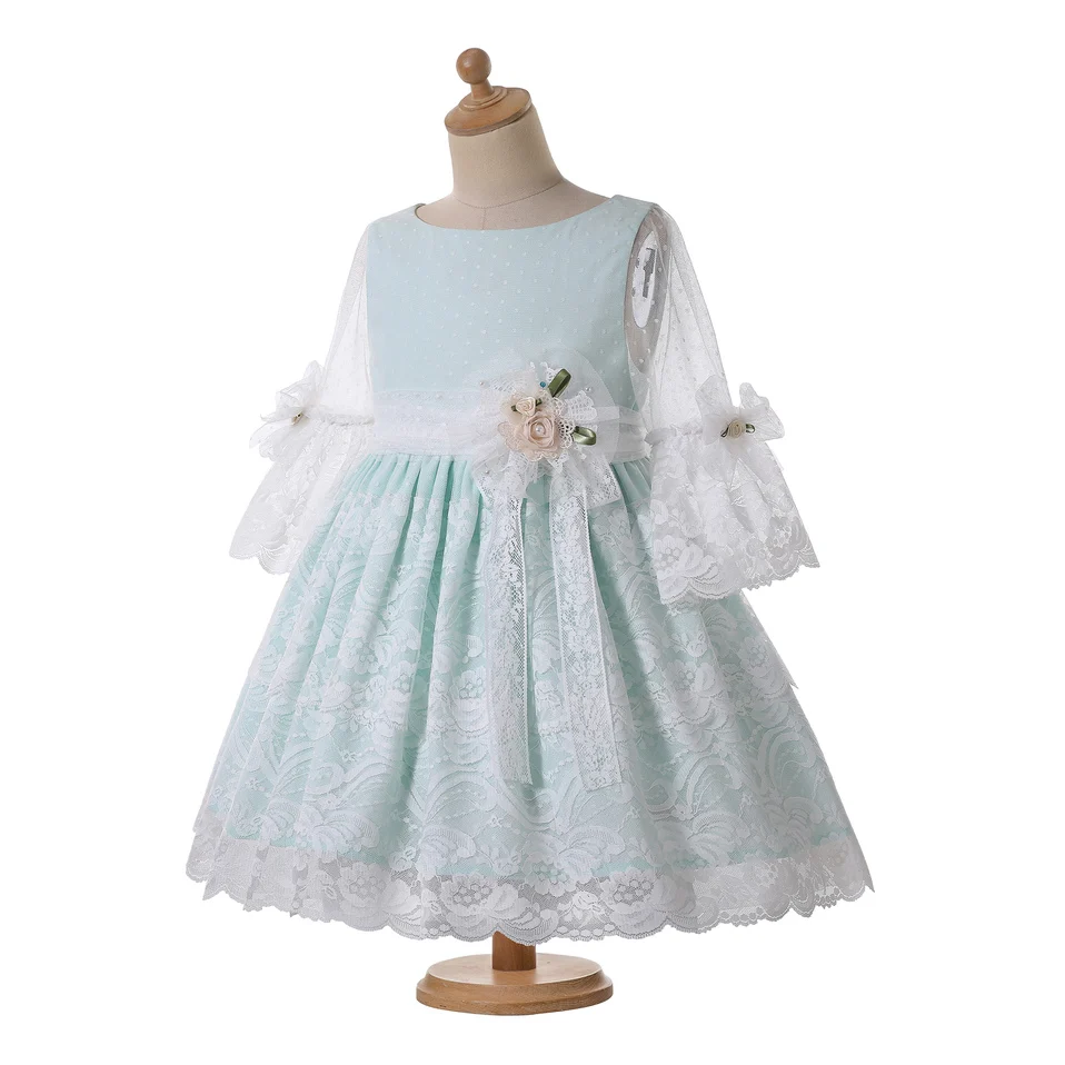 Pettigirl New Girls Flower Girl Dress Light Green Fairy EID Dress For Girl Flare Sleeve  Ceremony  Children Clothing Online