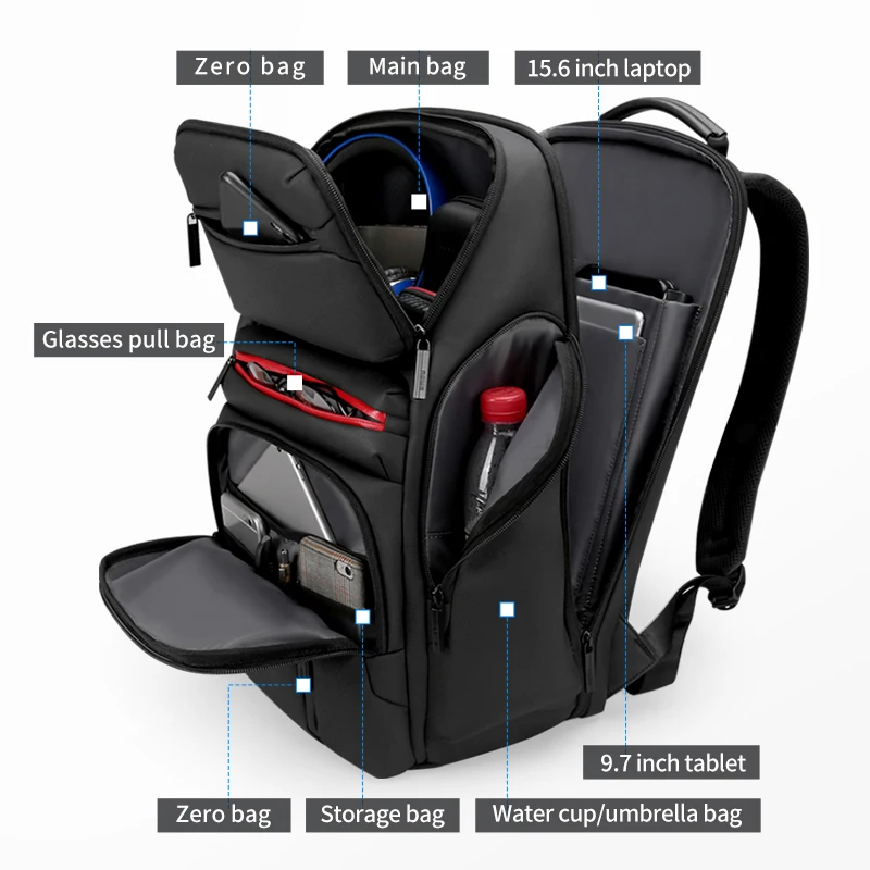 Fenruien Fashion Business Large Capacity Laptop Backpack Men Multi Function USB Charging Travel Backpack School Bag for Teenager