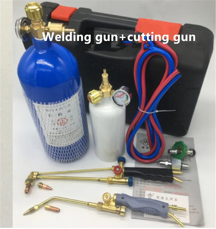 Set di torce portatili strumento di riparazione della refrigerazione aria condizionata tubo di rame torcia per saldatura torcia per ossigeno attrezzatura per saldatura a Gas 2L