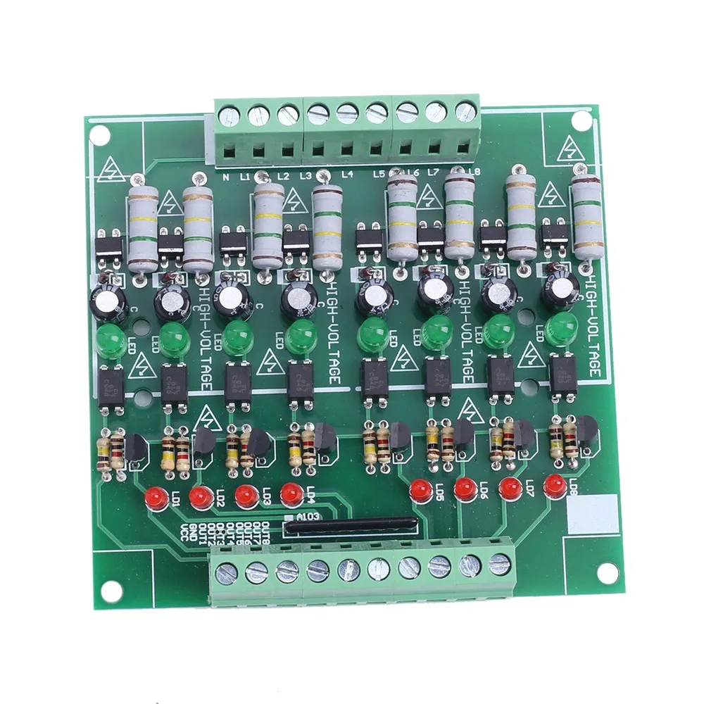 8 kanallı Optocoupler izolasyon modülü sinyal gerilim dönüştürücü PNP NPN düşük yüksek seviye çıkışı AC 110V 220V DC 3.3V 5V 12V 24V