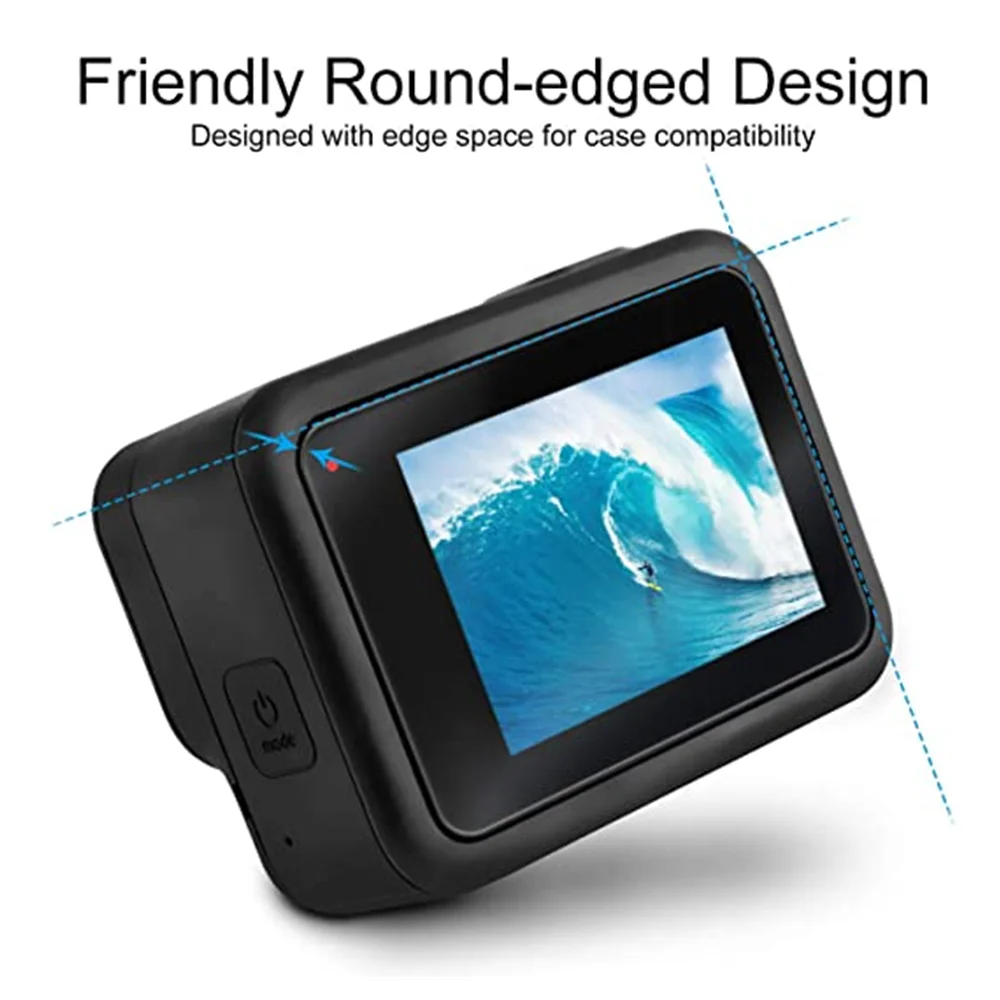 6 قطعة عدسة الكاميرا الزجاج المقسى فيلم HD واقي للشاشة الغبار طبقة رقيقة واقية لكاميرات الفيديو الرياضية والعمل GoPro 8